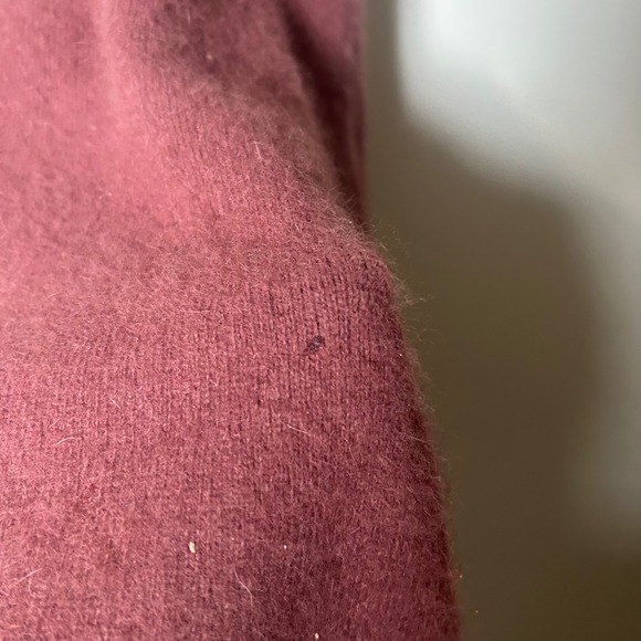 snidel Oversized V Neck Burgundy Maroon Cozy Knit Sweater Women's F - Picture 4 of 5
